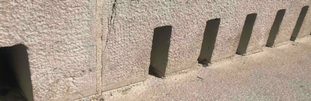 Close-up image of a staircase-like structure leading to the sea, featuring holes that emit sounds when air passes through, known as the 'sea organ.